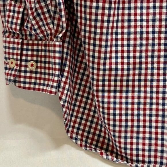 Tommy Hilfiger Shirt Men's Small Red White Blue Plaid Long Sleeve Button Up EUC - Picture 9 of 13